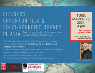 webinar on business trends in Asia on March 23, 2021 at 4 pm