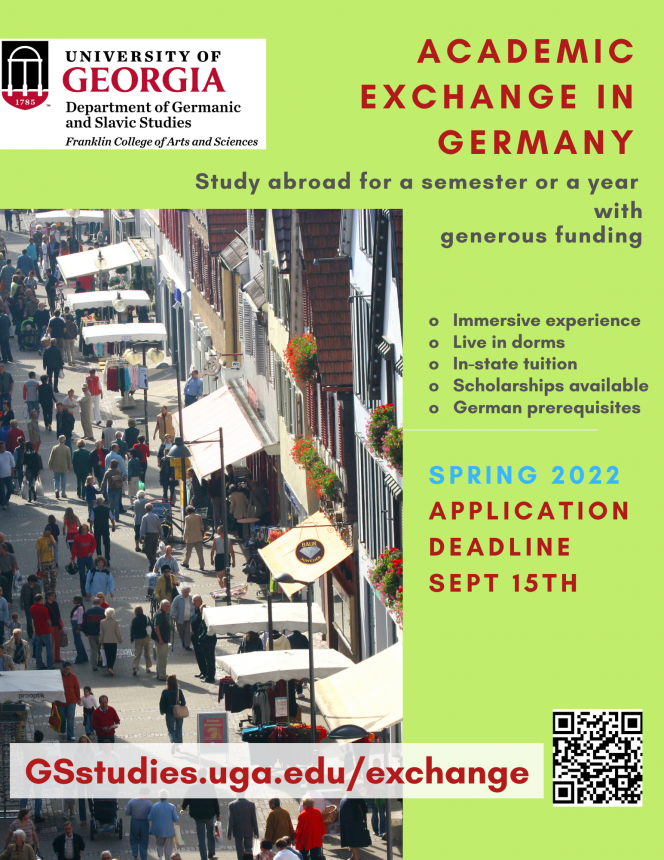 A poster for the Academic Exchange Program in Germany and Switzerland.