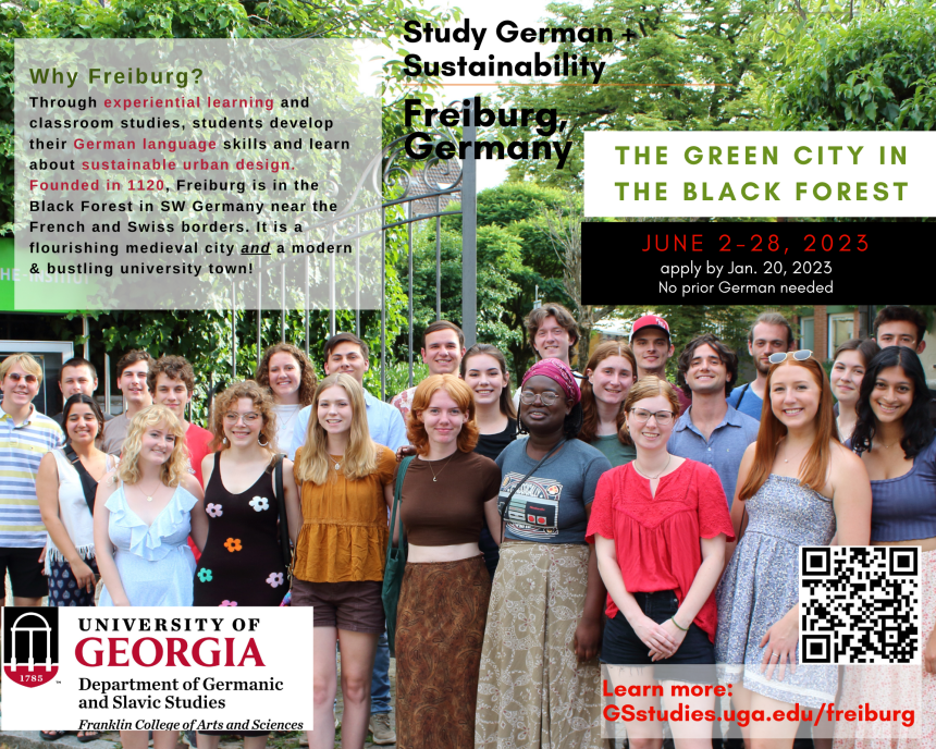 Freiburg Study Abroad 2023 will be from June 2-28. Deadline to apply is January 20.