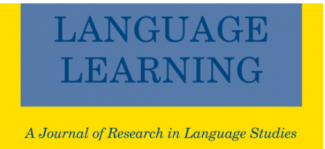 Cover of linguistics academic journal Language Learning, with article co-authored by Dr. Joshua Bousquette